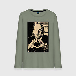 Лонгслив хлопковый мужской Ленин Oko, цвет: авокадо