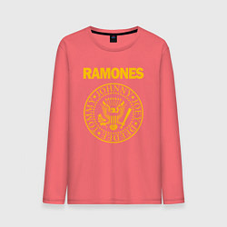 Лонгслив хлопковый мужской RAMONES, цвет: коралловый