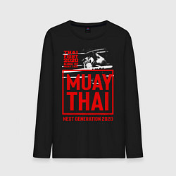 Лонгслив хлопковый мужской MUAY THAI, цвет: черный