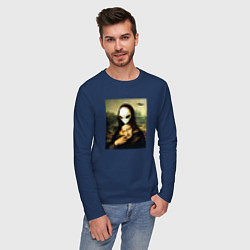 Лонгслив хлопковый мужской Mona Lisa, цвет: тёмно-синий — фото 2