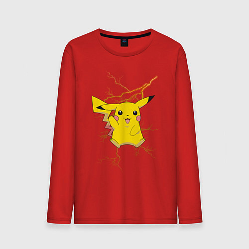 Мужской лонгслив Pikachu / Красный – фото 1