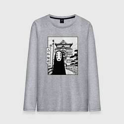 Лонгслив хлопковый мужской No-Face Spirited Away Ghibli, цвет: меланж