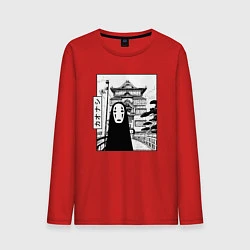 Лонгслив хлопковый мужской No-Face Spirited Away Ghibli, цвет: красный