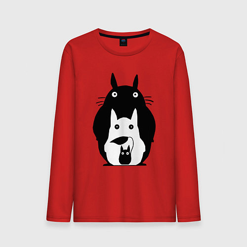 Мужской лонгслив Тоторо / Красный – фото 1