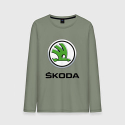 Лонгслив хлопковый мужской SKODA, цвет: авокадо