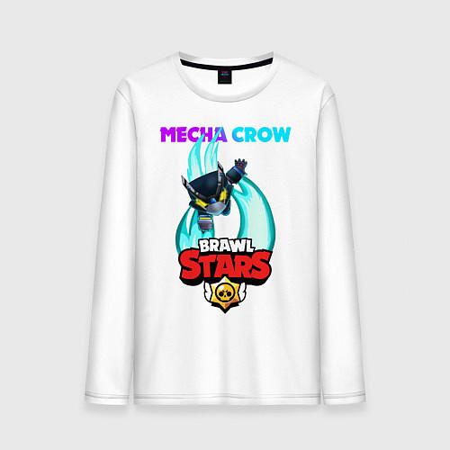 Мужской лонгслив BRAWL STARS MECHA CROW / Белый – фото 1