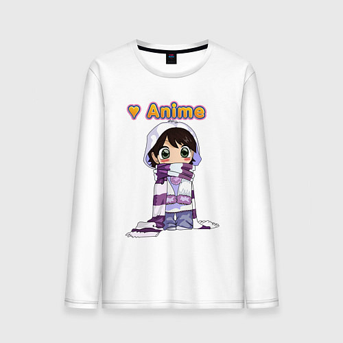 Мужской лонгслив Девочка замёрзла / Белый – фото 1