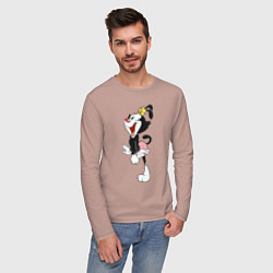 Лонгслив хлопковый мужской Дот Уорнер Animaniacs, цвет: пыльно-розовый — фото 2