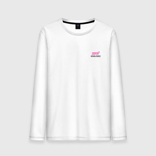 Мужской лонгслив SUBARU STI спина Z / Белый – фото 1
