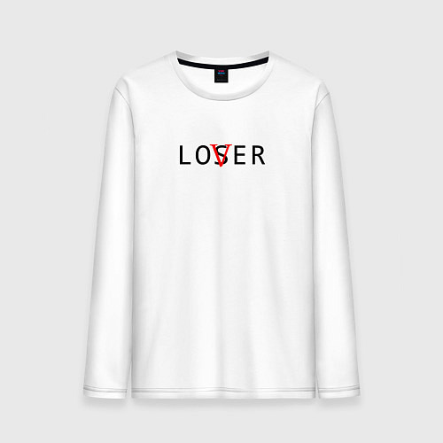 Мужской лонгслив Lover - loser / Белый – фото 1