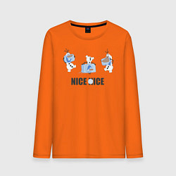 Лонгслив хлопковый мужской Olaf: Nice Ice цвета оранжевый — фото 1
