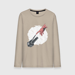 Лонгслив хлопковый мужской Сотворение Адама - Мотоцикл, цвет: миндальный