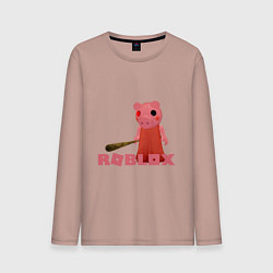 Лонгслив хлопковый мужской ROBLOX: PIGGI, цвет: пыльно-розовый