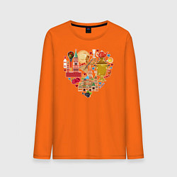 Лонгслив хлопковый мужской LOVE RUSSIA цвета оранжевый — фото 1