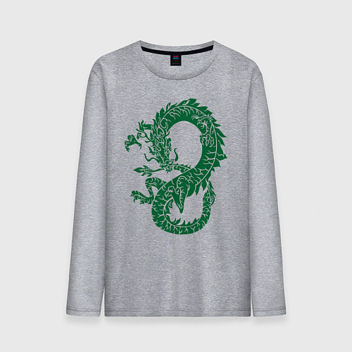 Мужской лонгслив Древний китайский дракон / Меланж – фото 1