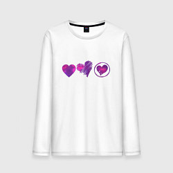 Мужской лонгслив Сердца цветные