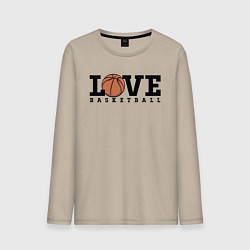 Лонгслив хлопковый мужской Love Basketball, цвет: миндальный