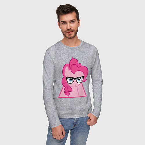 Мужской лонгслив Pinky Pie hipster / Меланж – фото 3