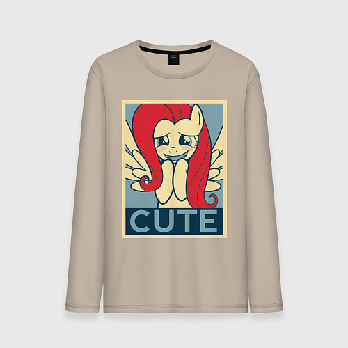 Мужской лонгслив Fluttershy cute / Миндальный – фото 1