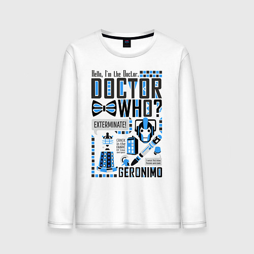 Мужской лонгслив Hello, i'm the Doctor / Белый – фото 1