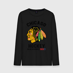 Лонгслив хлопковый мужской CHICAGO BLACKHAWKS NHL, цвет: черный