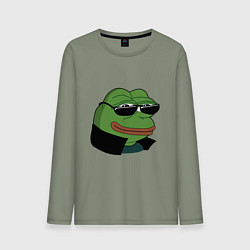 Лонгслив хлопковый мужской Pepe в очках EZ, цвет: авокадо