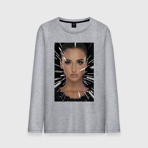 Мужской лонгслив Ольга Бузова - знаменитость / Меланж – фото 1