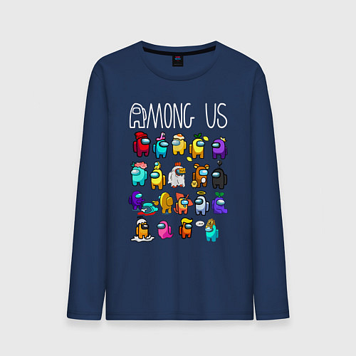 Мужской лонгслив AMONG US / Тёмно-синий – фото 1