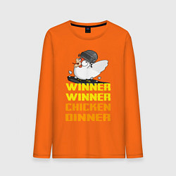 Лонгслив хлопковый мужской PUBG Winner Chicken Dinner цвета оранжевый — фото 1