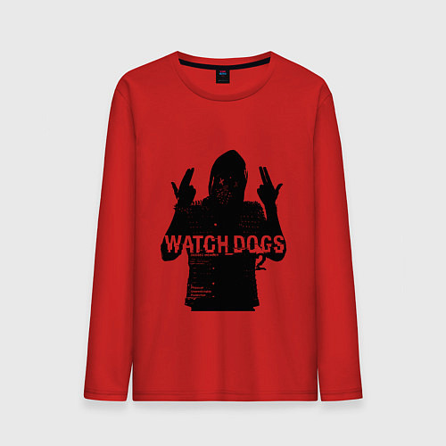 Мужской лонгслив Watch dogs 2 Z / Красный – фото 1