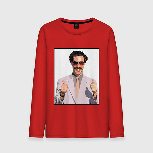 Мужской лонгслив Борат Z / Красный – фото 1