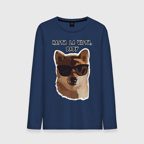 Мужской лонгслив Собакен Арни / Тёмно-синий – фото 1