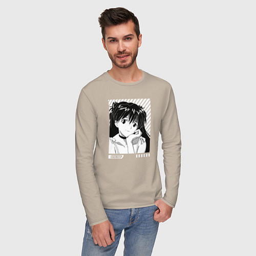 Мужской лонгслив Аска ева 02 / Миндальный – фото 3