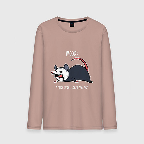 Мужской лонгслив Настроение: Кричать и лежать / Пыльно-розовый – фото 1