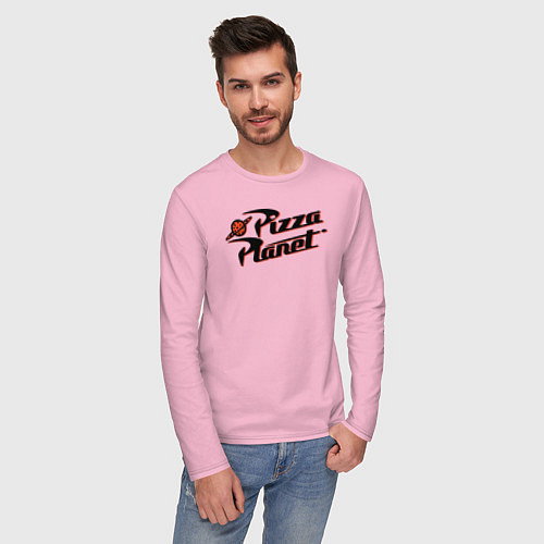 Мужской лонгслив Pizza Planet / Светло-розовый – фото 3