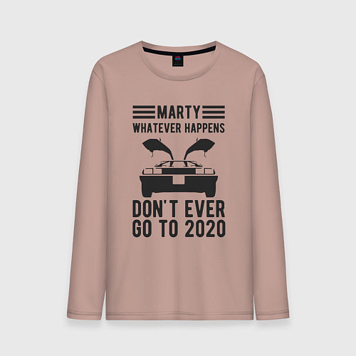 Мужской лонгслив Марти - никогда не едь в 2020 / Пыльно-розовый – фото 1