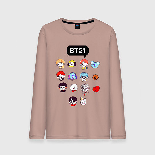 Мужской лонгслив BTS BT21 / Пыльно-розовый – фото 1