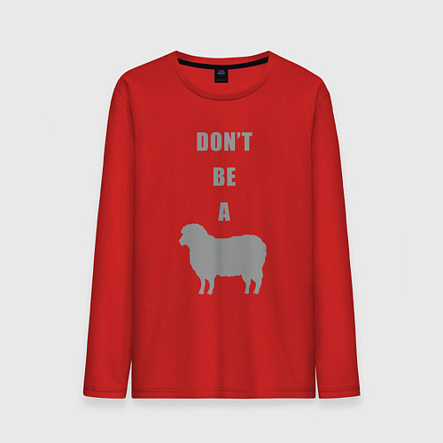 Мужской лонгслив Не будь овцой / Красный – фото 1