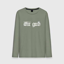 Лонгслив хлопковый мужской Git gud, цвет: авокадо