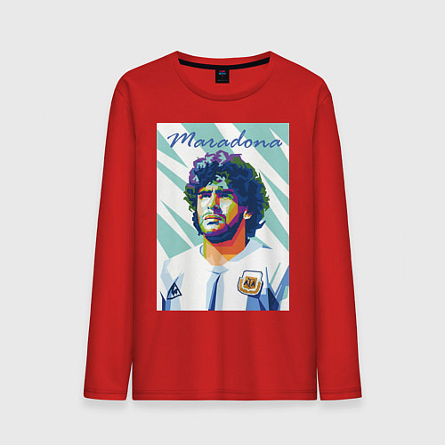 Мужской лонгслив Марадона золотой мальчик / Красный – фото 1