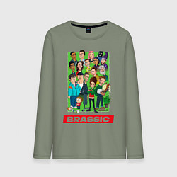 Лонгслив хлопковый мужской Brassic Art Голяк, цвет: авокадо