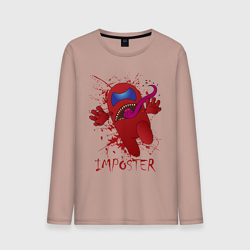 Мужской лонгслив Among us / Пыльно-розовый – фото 1