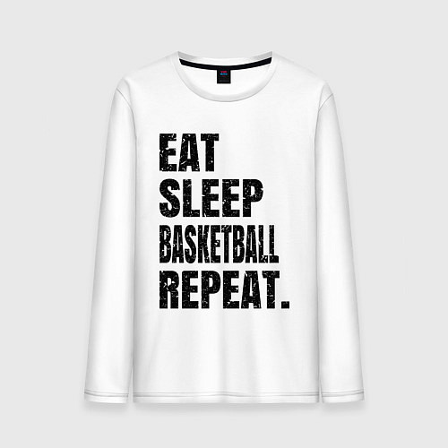 Мужской лонгслив EAT SLEEP BASKETBALL REPEAT / Белый – фото 1