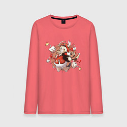 Лонгслив хлопковый мужской GENSHIN IMPACT, цвет: коралловый