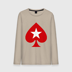 Лонгслив хлопковый мужской Покер Пики Poker Stars, цвет: миндальный