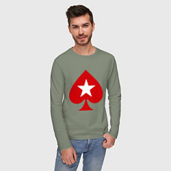 Лонгслив хлопковый мужской Покер Пики Poker Stars, цвет: авокадо — фото 2