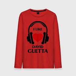 Лонгслив хлопковый мужской I like David Guetta, цвет: красный