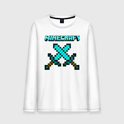 Лонгслив хлопковый мужской Minecraft, цвет: белый