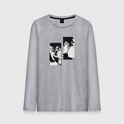 Лонгслив хлопковый мужской Черный клевер, цвет: меланж