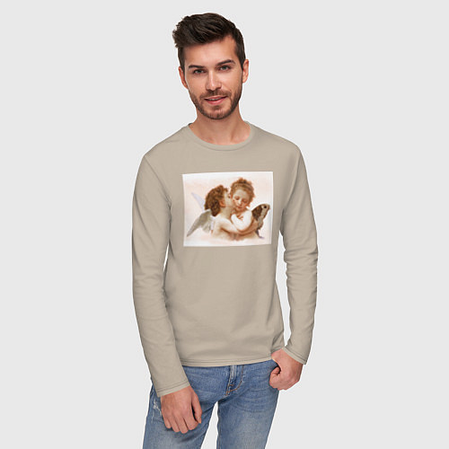 Мужской лонгслив Ангелочки / Миндальный – фото 3